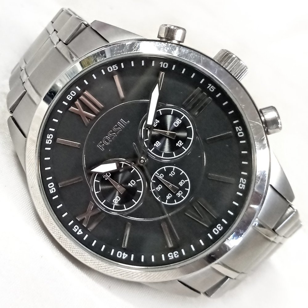 Fossil Chronograph Watch BQ1125 All Steel 47mm